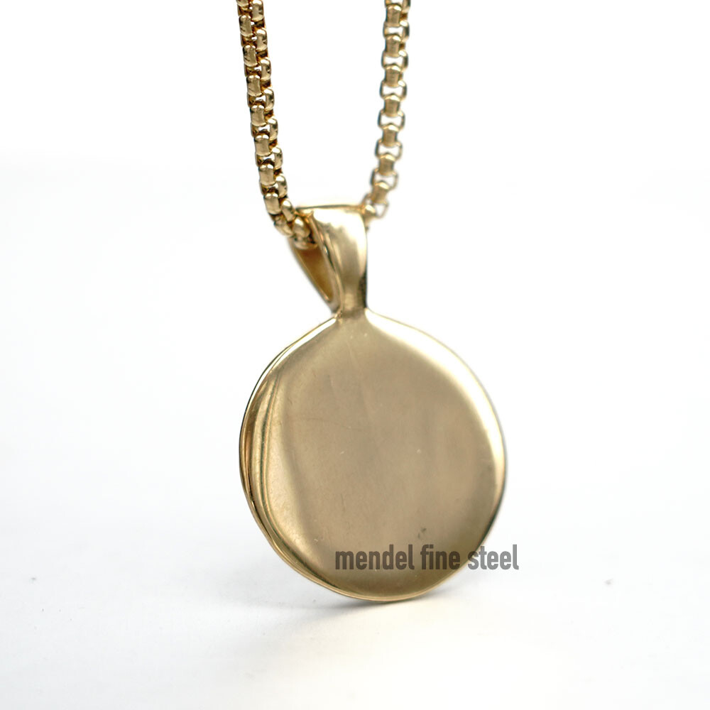MENDEL Gold Plated Tone Mens Good Luck Protection Yin Ying Yang Pendant Necklace