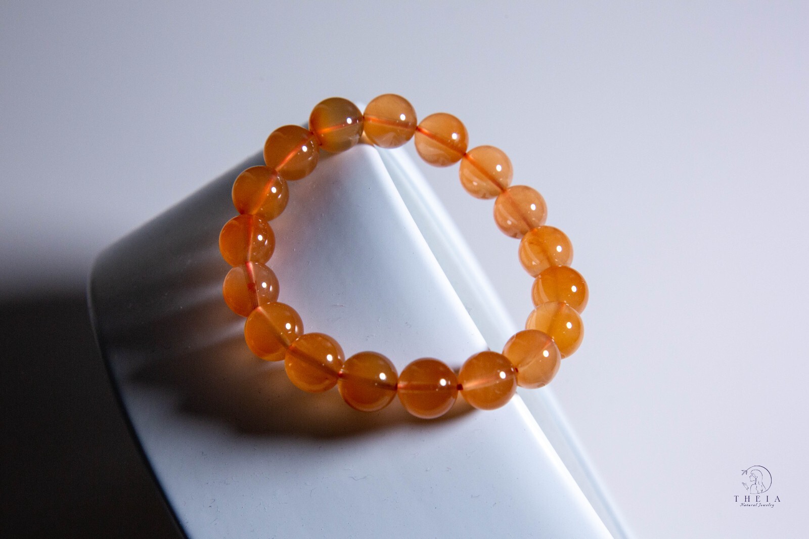 11mm Red Rabbit Hair Quartz Beaded Bracelet, Venus Crystals, Rutilated Quartz