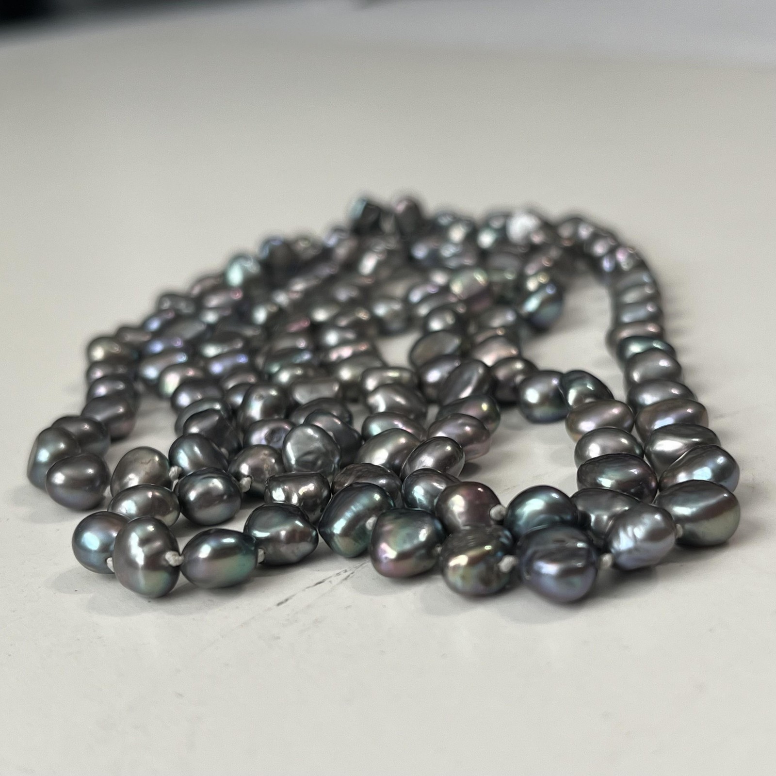 Tahitian Pearl Necklace Beaded Necklace Long 36 In Women Fashion Vintage Jewelry