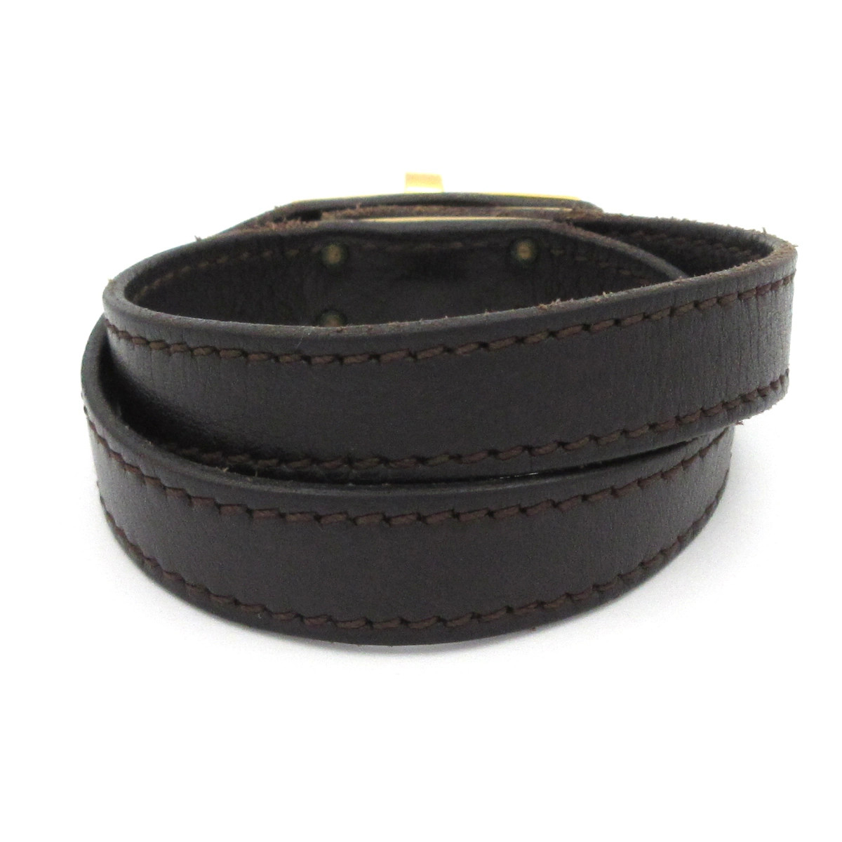 HERMES Mini Kelly Double Tour Dark Brown Gold Leather Hardware Square G
