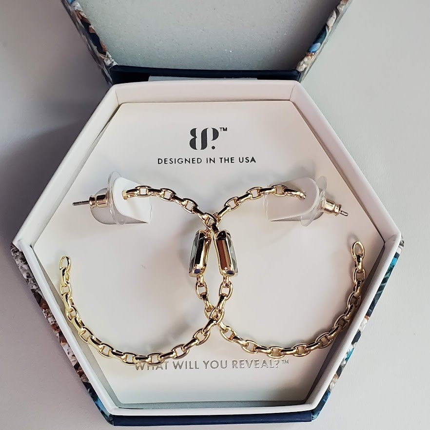 Bomb Party June 2025 Birthday Subtle Statements Alexandrite Gold Chain Hoops