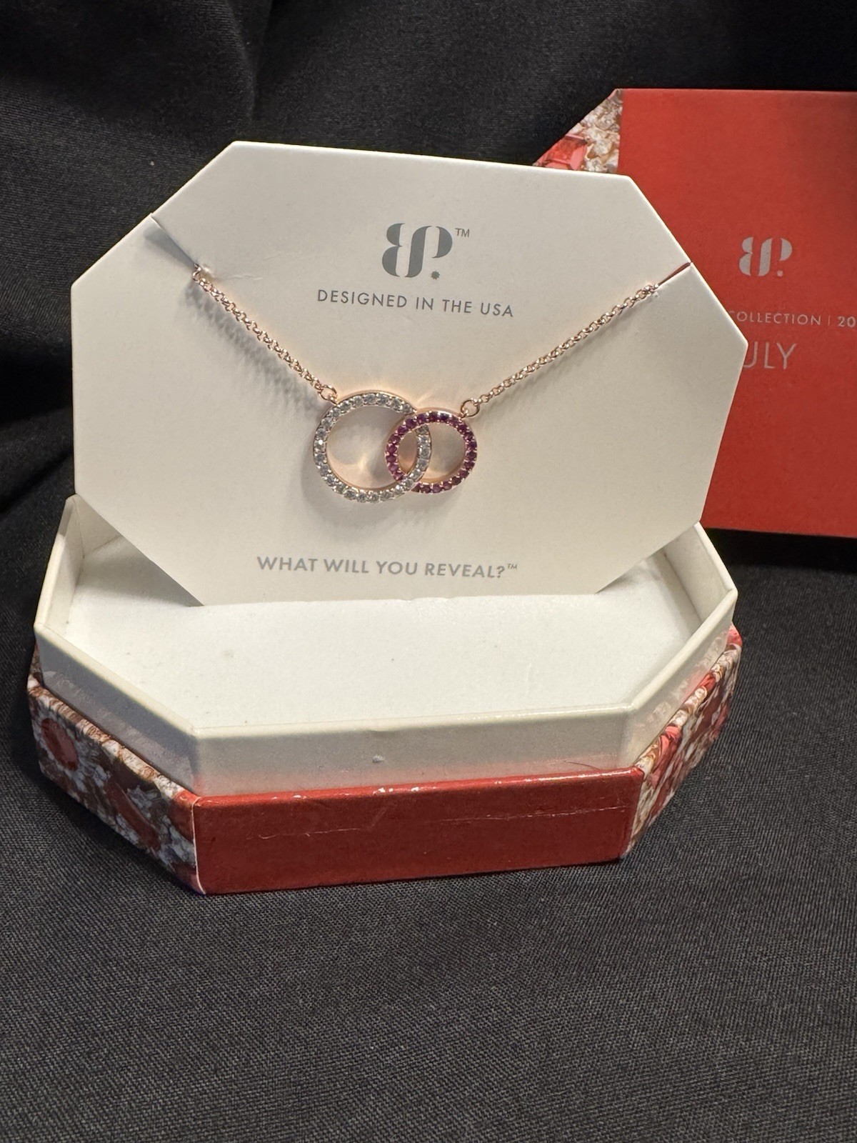 Bomb Party July 2022 Necklace Linked In Love’ On Rose Gold