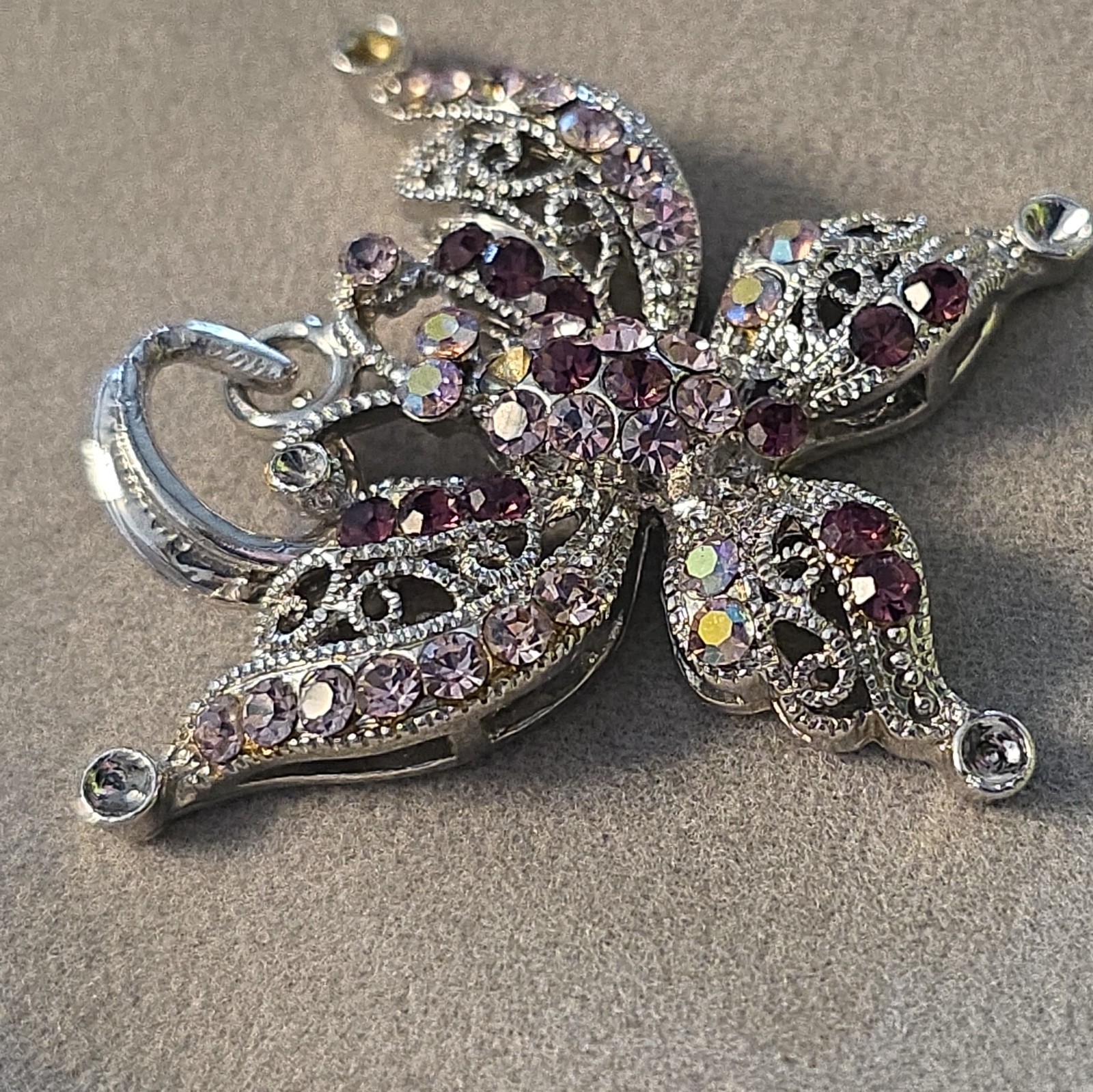 Purple butterfly pendant, regular necklaces