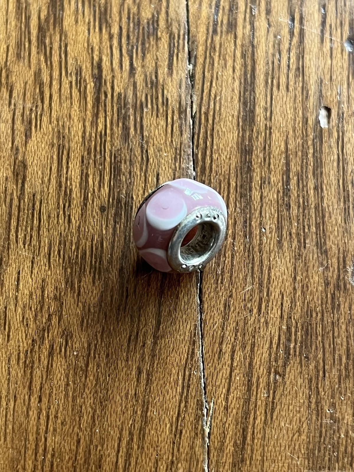 AUTHENTIC PANDORA #790911 PINK STEPPING STONES MURANO GLASS BEAD BRAND NEW RARE