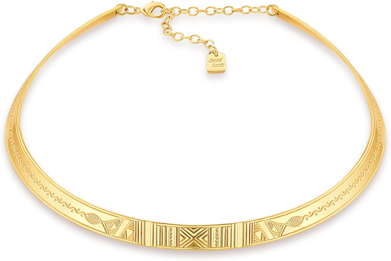 18K Gold Plated Cuff Choker Necklace for Women Chunky Wire Chain Collar Jewelry
