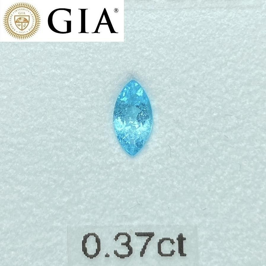 [jerseychou] Brazil ！Natural Paraiba Tourmaline, 0.37ct, GIA