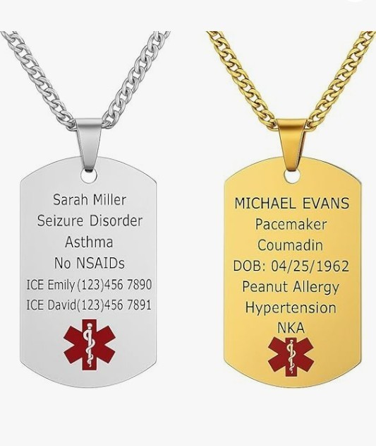 Personalised Engraved Men’s Necklace Army Dog Tag Any Text Birthday Anniversary