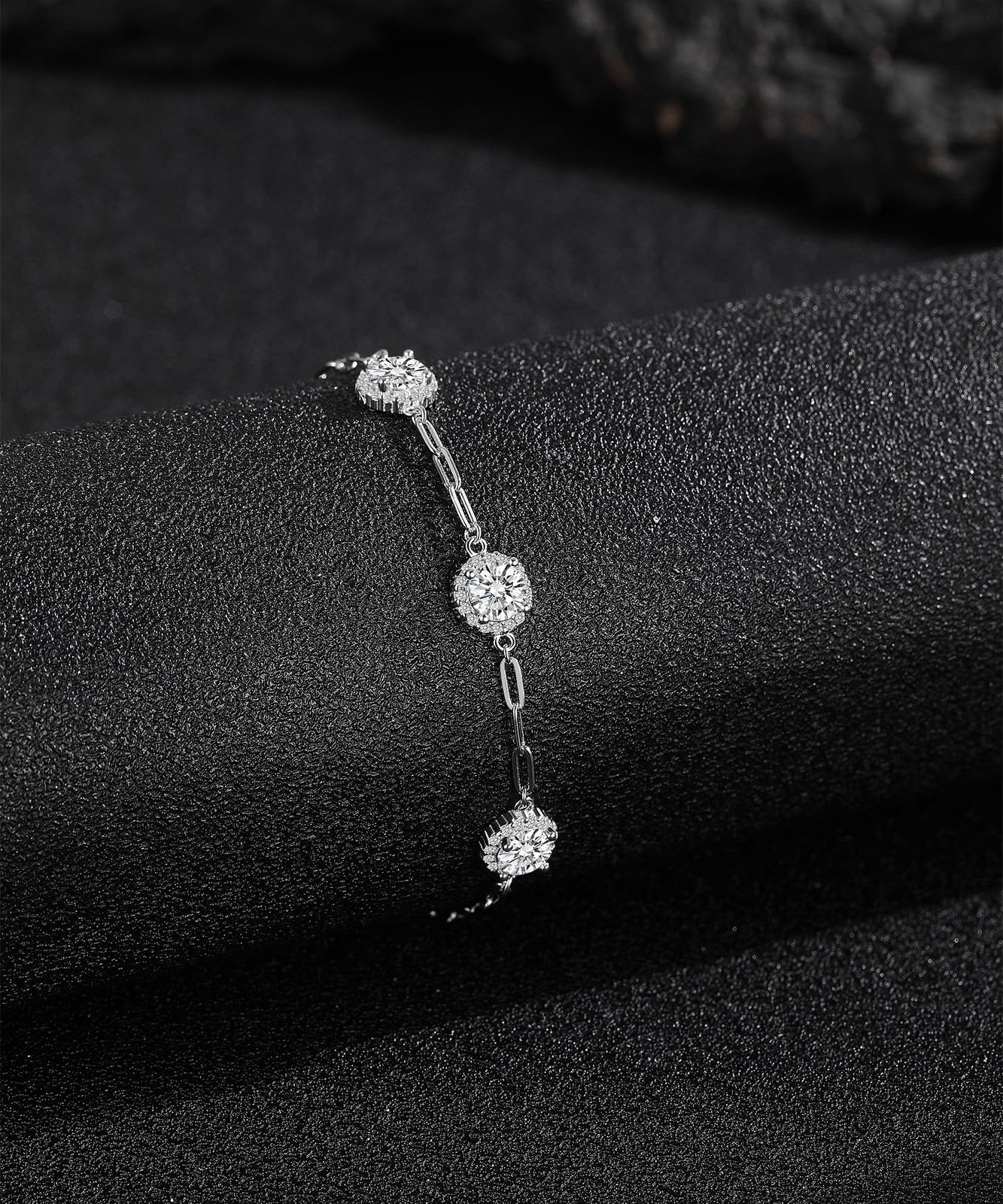 ÀIMBRACE Moissanite Bracelets for Women: Moissanite Link Charm Bracelet, 925 …