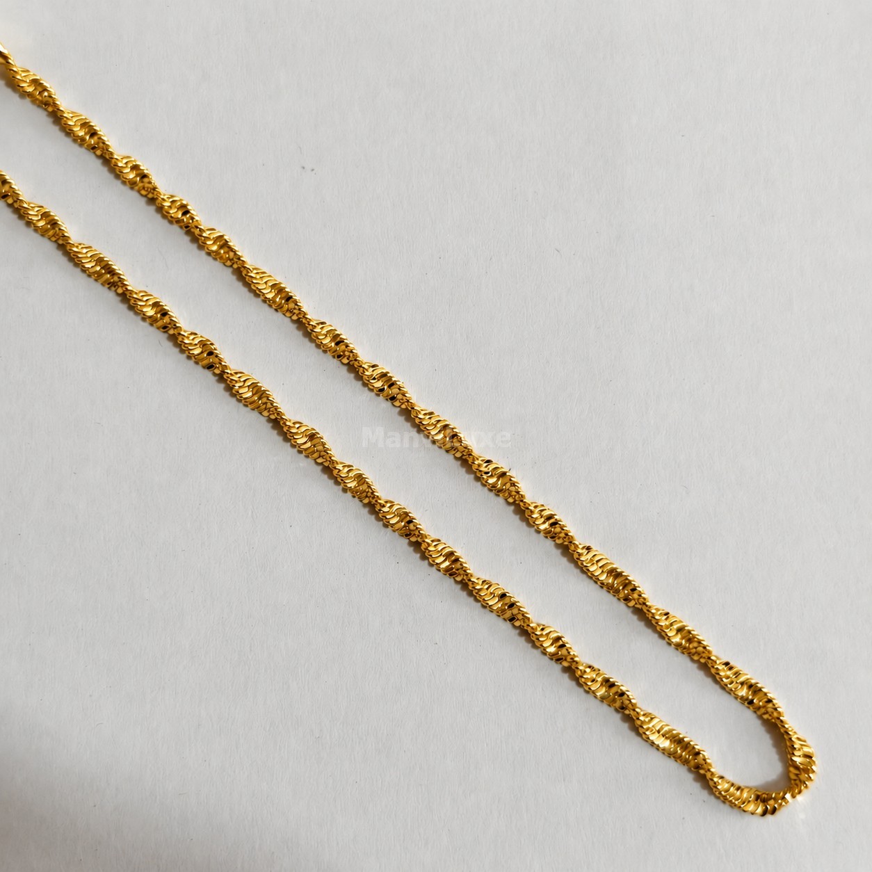 20″ Premium Gold-Filled Singapore Chain Necklace, Twisted Layering Jewelry