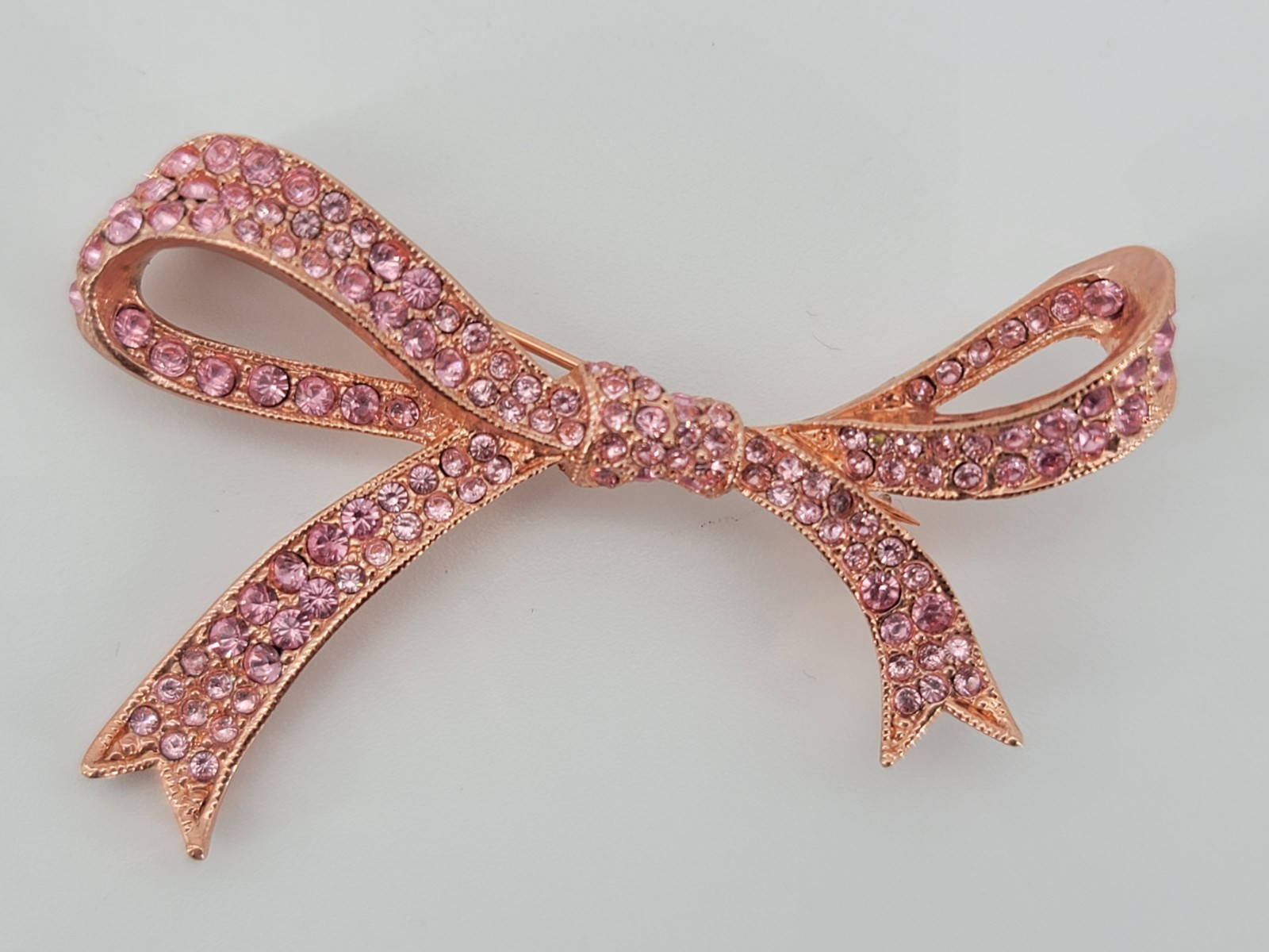 Lot of 2 KJL Marked Kenneth Jay Lane Pink Bow Brooch Pins