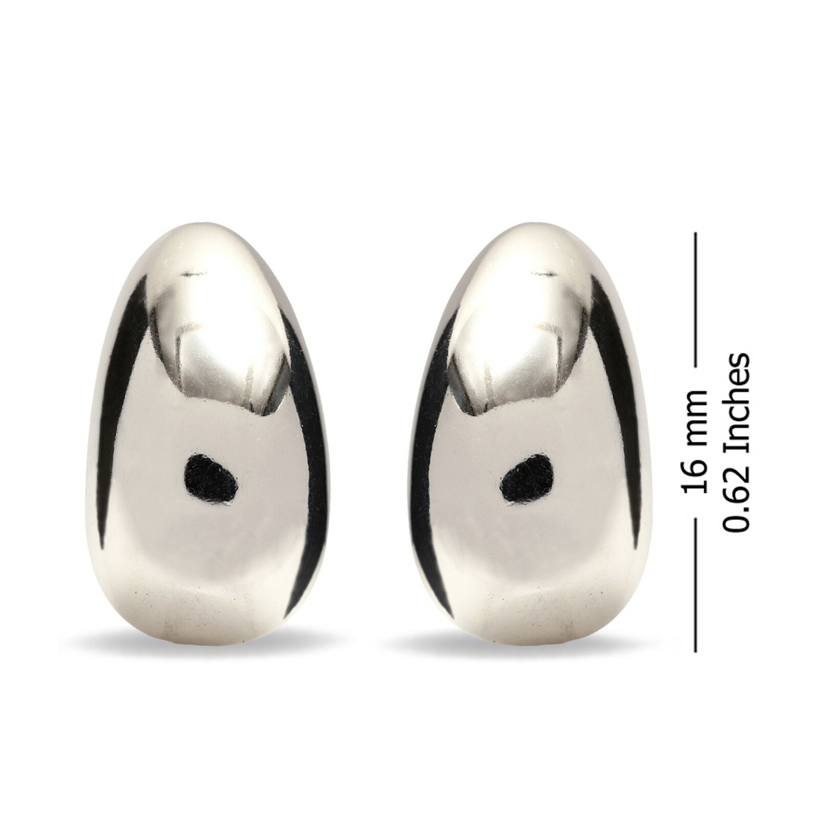 LeCalla 925 Sterling Silver Jewelry LARGE Omega Back Earrings for Women & Girls