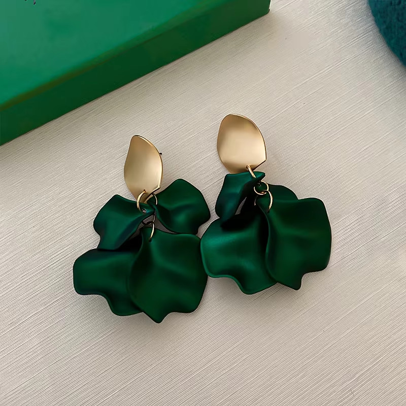Multicolor Acrylic Flower Drop Earrings for Women Petal Dangle Fashion Jewelry
