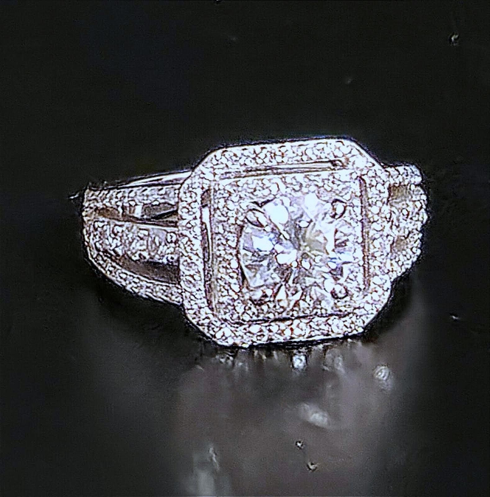 Dazzling 2.2 ct. Moissanite Ring, Sterling, VVSD Round-Cut 2X Halo Cutout Band 6
