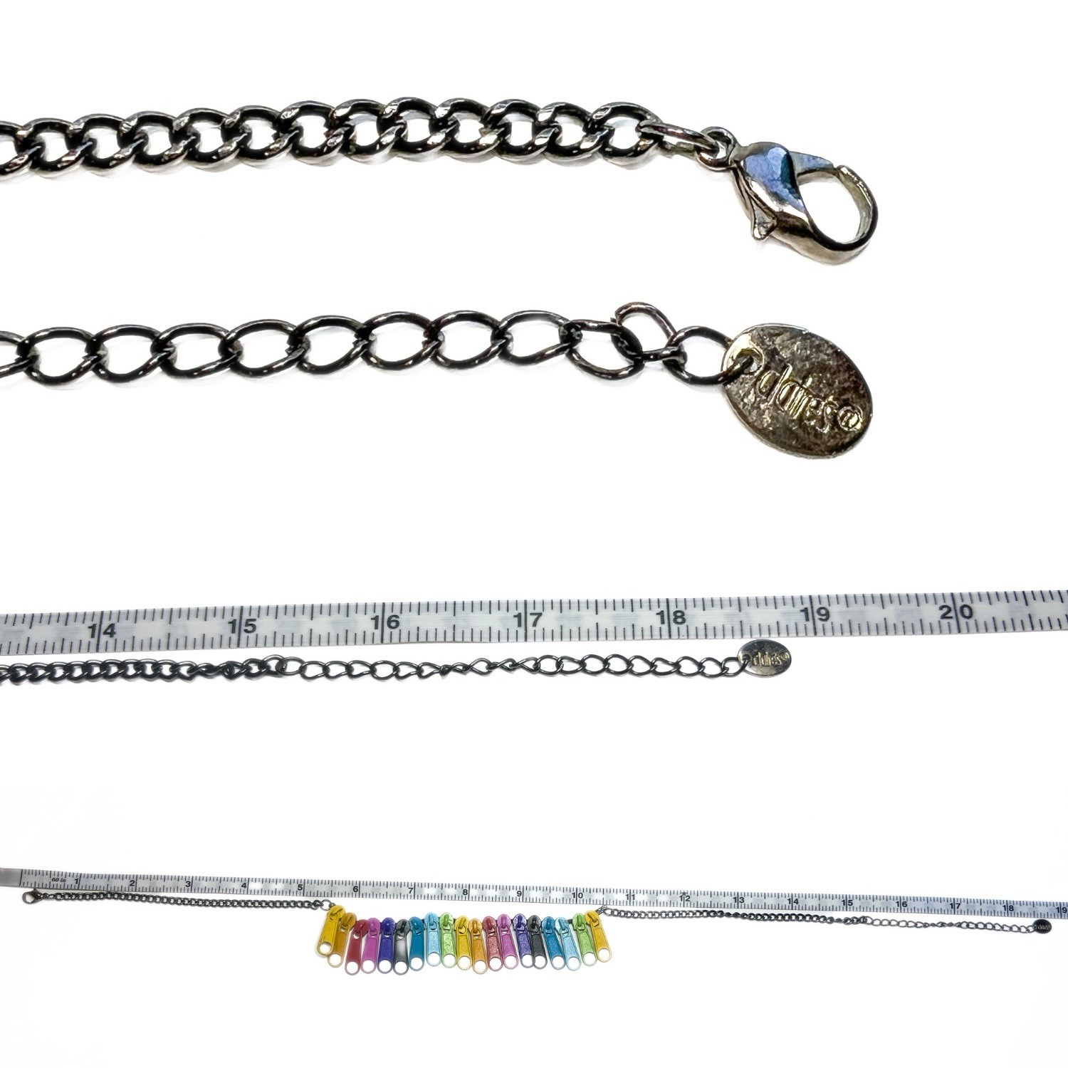 Claire’s Rainbow Zipper Pull Choker Necklace Y2K Scene Emo Indie Sleaze