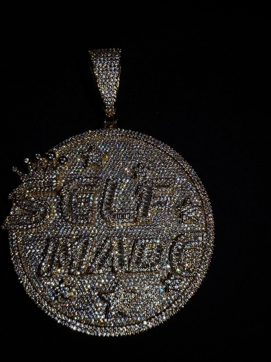 Pardon Me Jewelry Self-Made Medallion 18K Gold Filled Iced Out Pendant