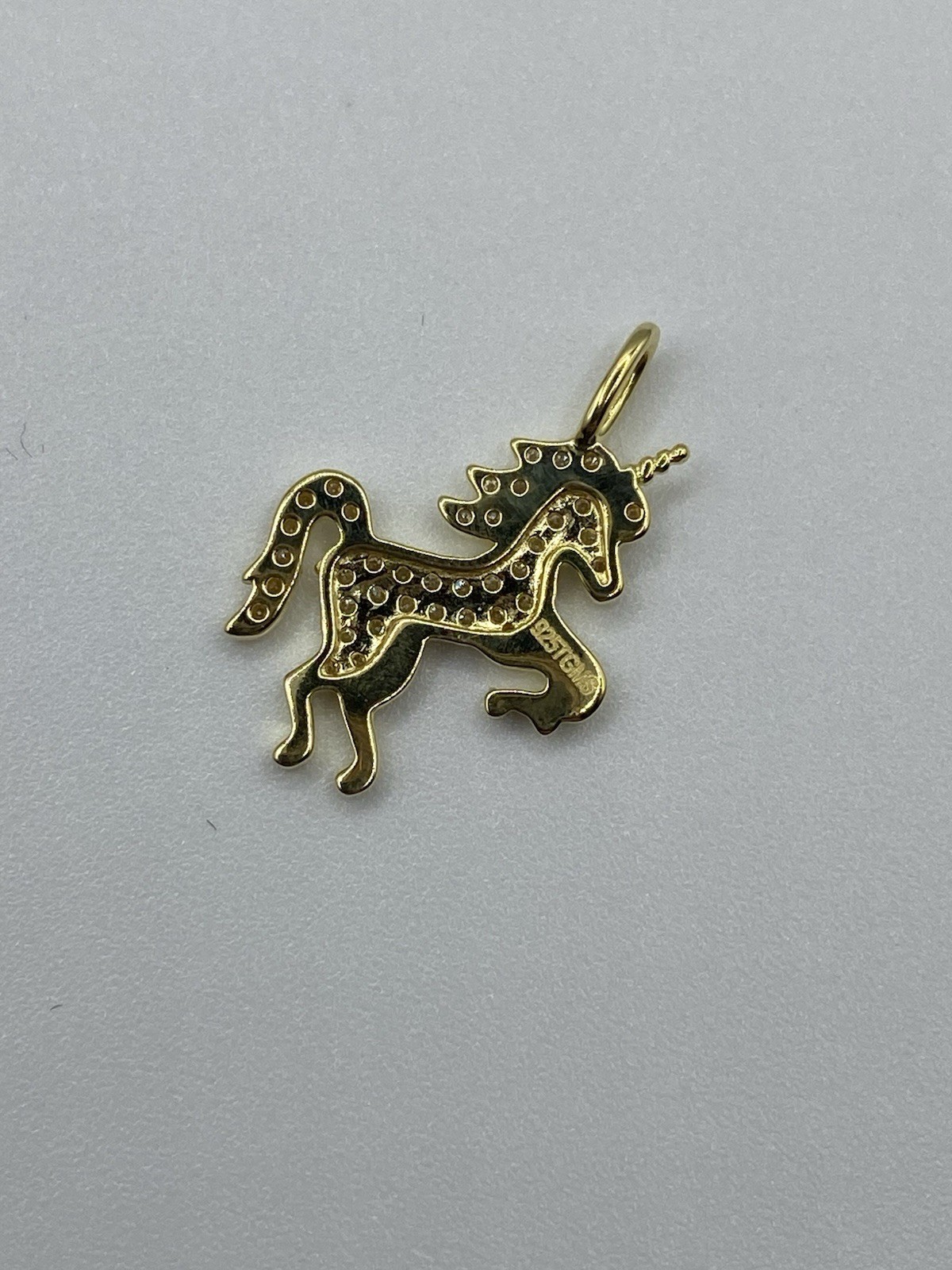 Unicorn 1.00CTW Moissanite Pendant – Gold over 925 Sterling Silver MSRP $200