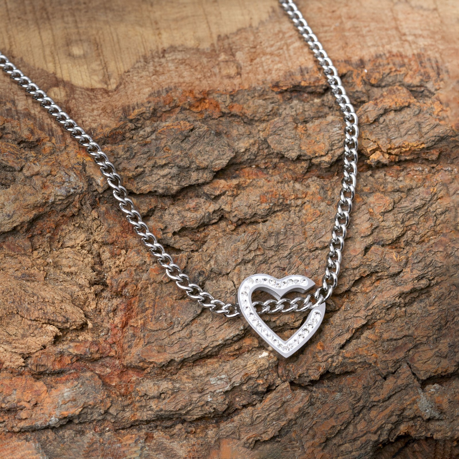 Lotu by Luxe-A-Long Pure Stainless Steel Heart Necklace for Women and Girls