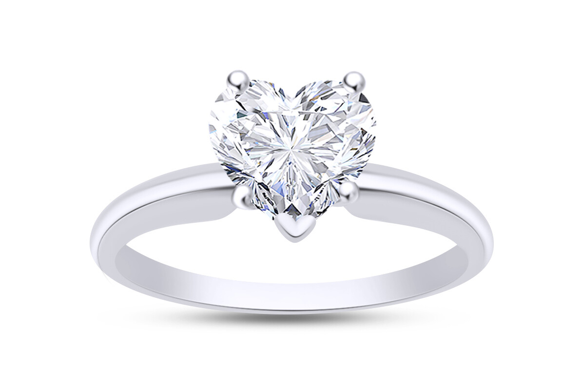 5 Ct Anniversary Solitaire Ring Heart Cut Simulated Diamond Sterling Silver 925