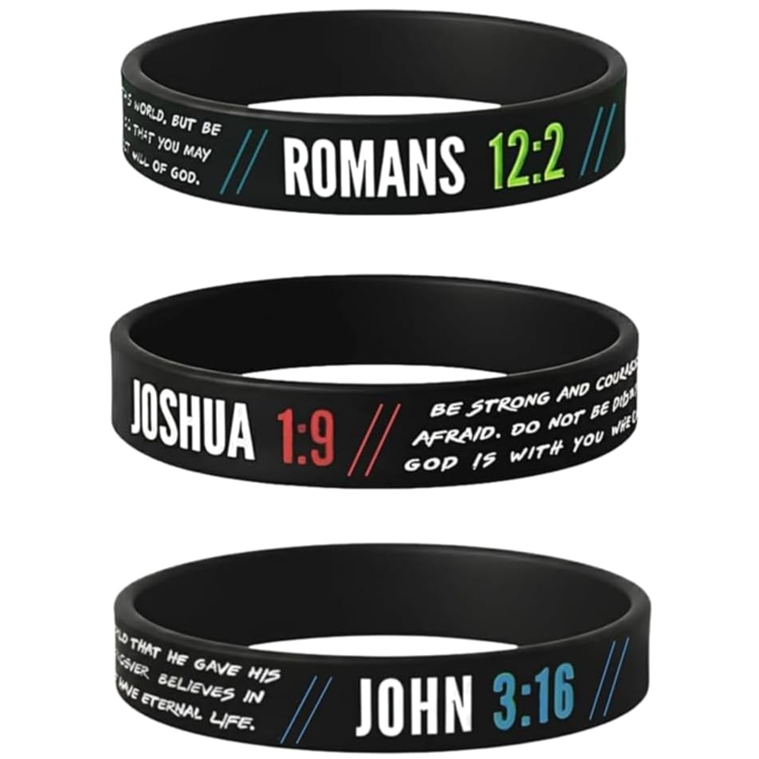 Christian Wristbands for Guys 6-pack – Bible Verse Bracelets