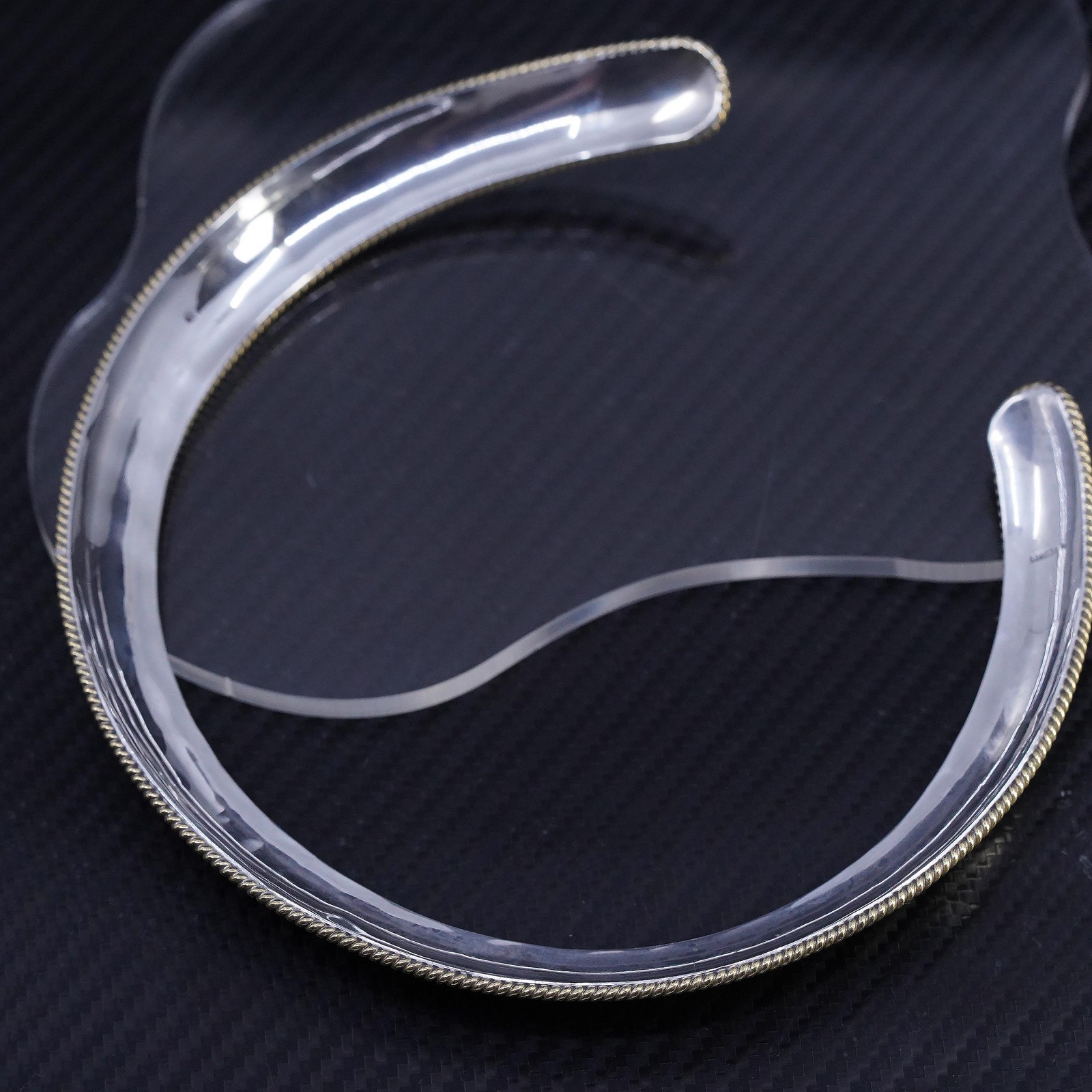 12”, Mexican sterling silver 925 dome choker collar necklace brass cable trim
