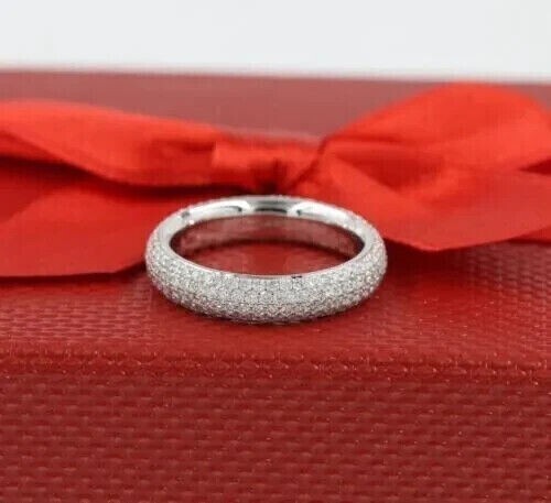 Round Cut Simulated Diamond Engagement Unisex Ring 14K White Gold Plated