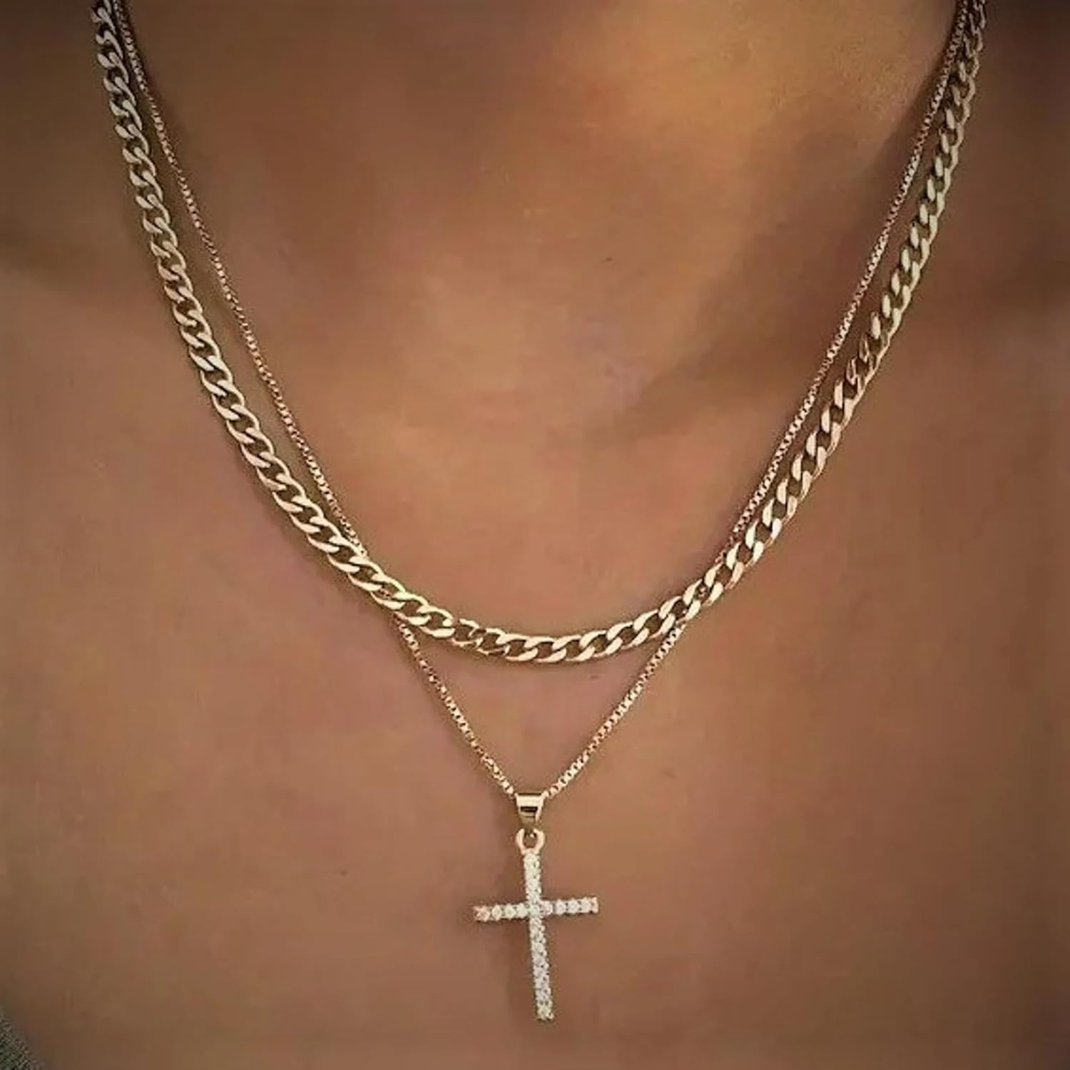 Cross Necklace for Women,Stackable Stacked Stacking Layering Layered Necklaces D