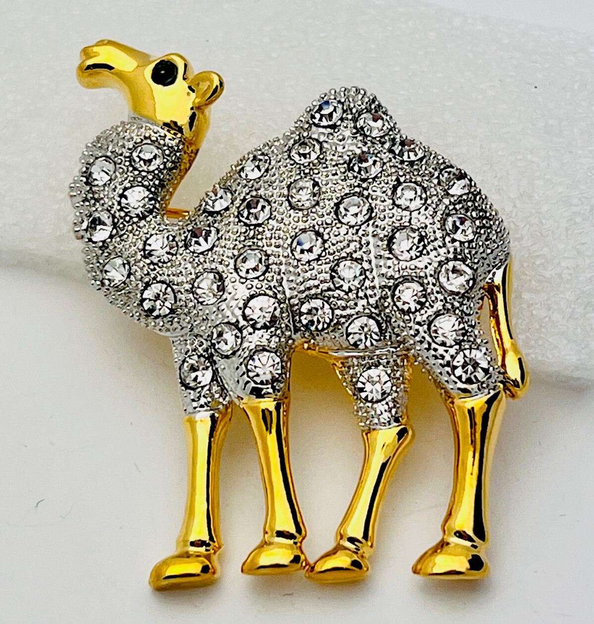 2 Tone 38 Crystal Camel Pin Brooch