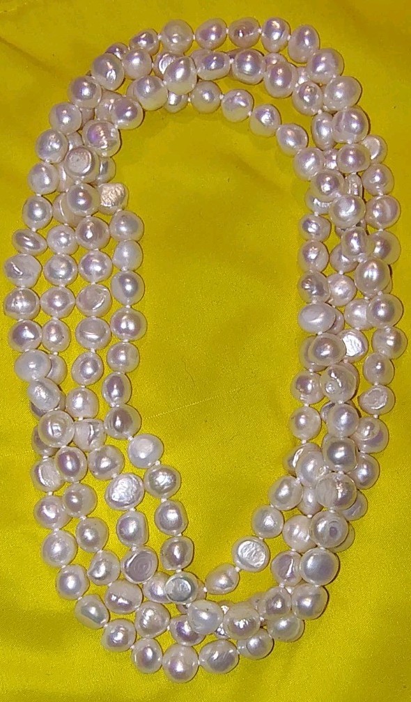 “Honora ” Vintage 100g+ Genuine Cultured F.W. Lavender Pearl 62″ Rope 169 Ct.