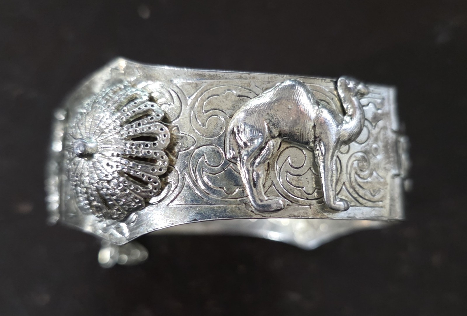 Hamsa Camel Silver Tone Bracelet