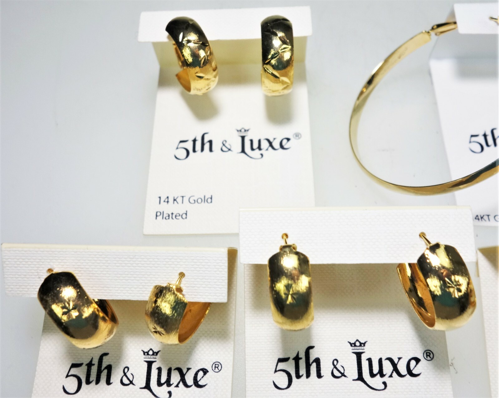 8 Pair 5th & Luxe Hoop 14kt Gold Plated Pierced Earrings