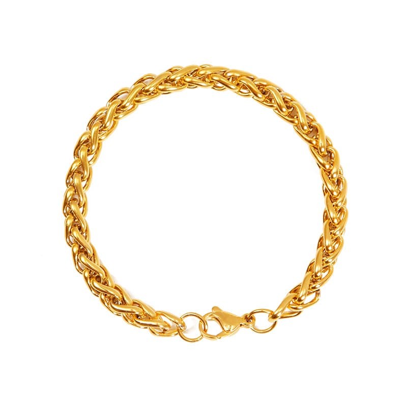 Men’s gold plating Pendant Twist Rope Bracelet Fashionable Hand Link Wrist Chain