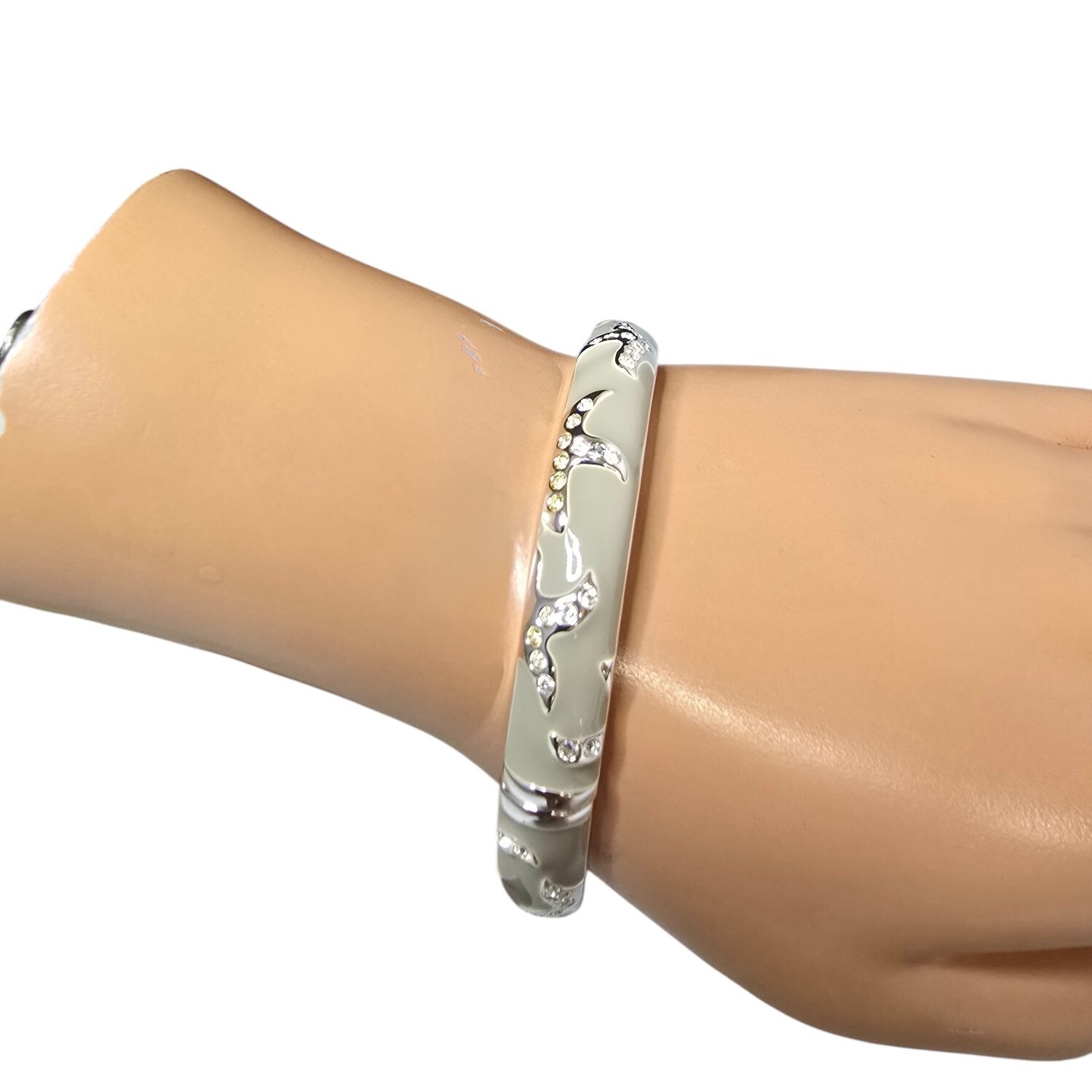 Tommy Bahama Women’s Twill Silver Plated Starfish Rhinestone Enamel Bracelet