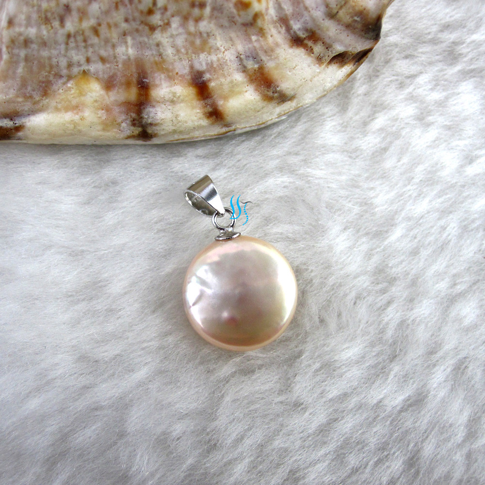 11.0-12.0mm Coin Freshwater Pearl Pendant P1S——MORE COLORS