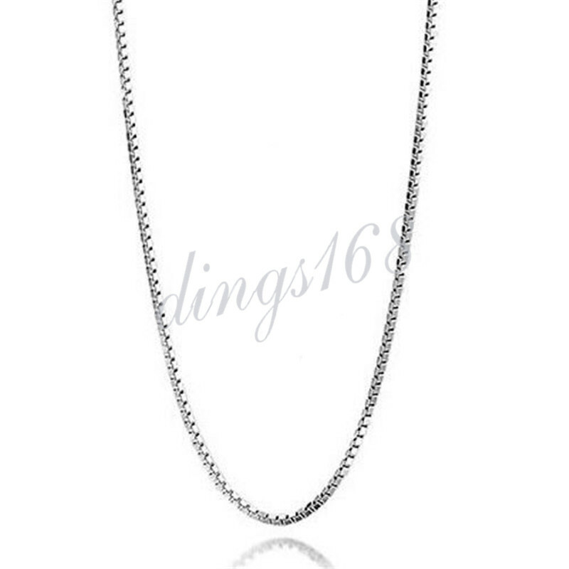 Solid 925 Sterling Silver Tarnish-Resist 1.2mm wide 16~32inch Box Chain Necklace