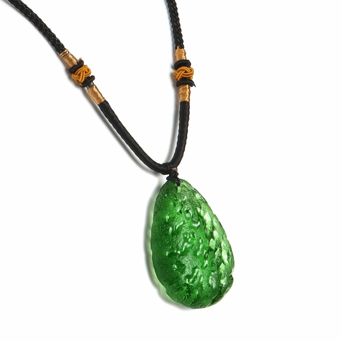 Natural Green Crystal Pendant Gem Moldavite Meteorite Impact Glass Necklace Gift