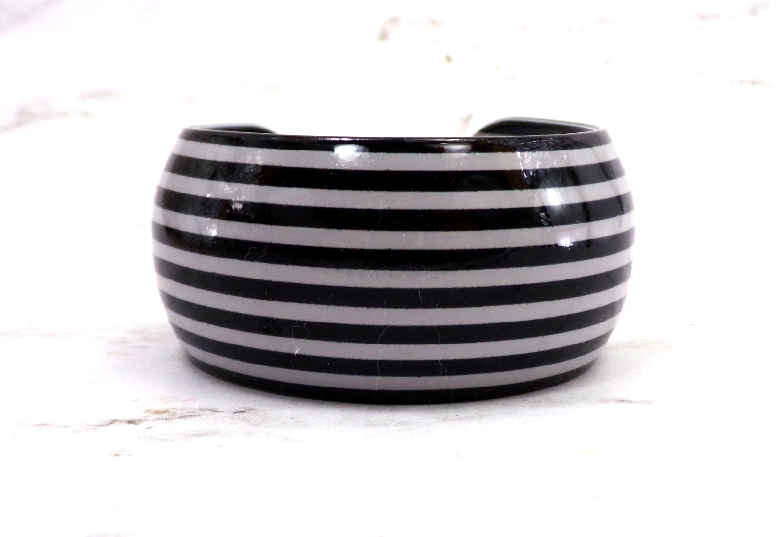 Black and white cuff bracelet wide cuff light weight fashion chic statement New