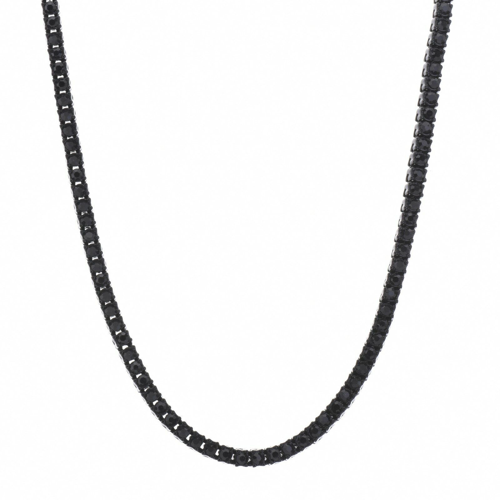 Black Plated Tennis Stone Chain Necklace 16″ / 18″ / 20″ / 22″ / 24″