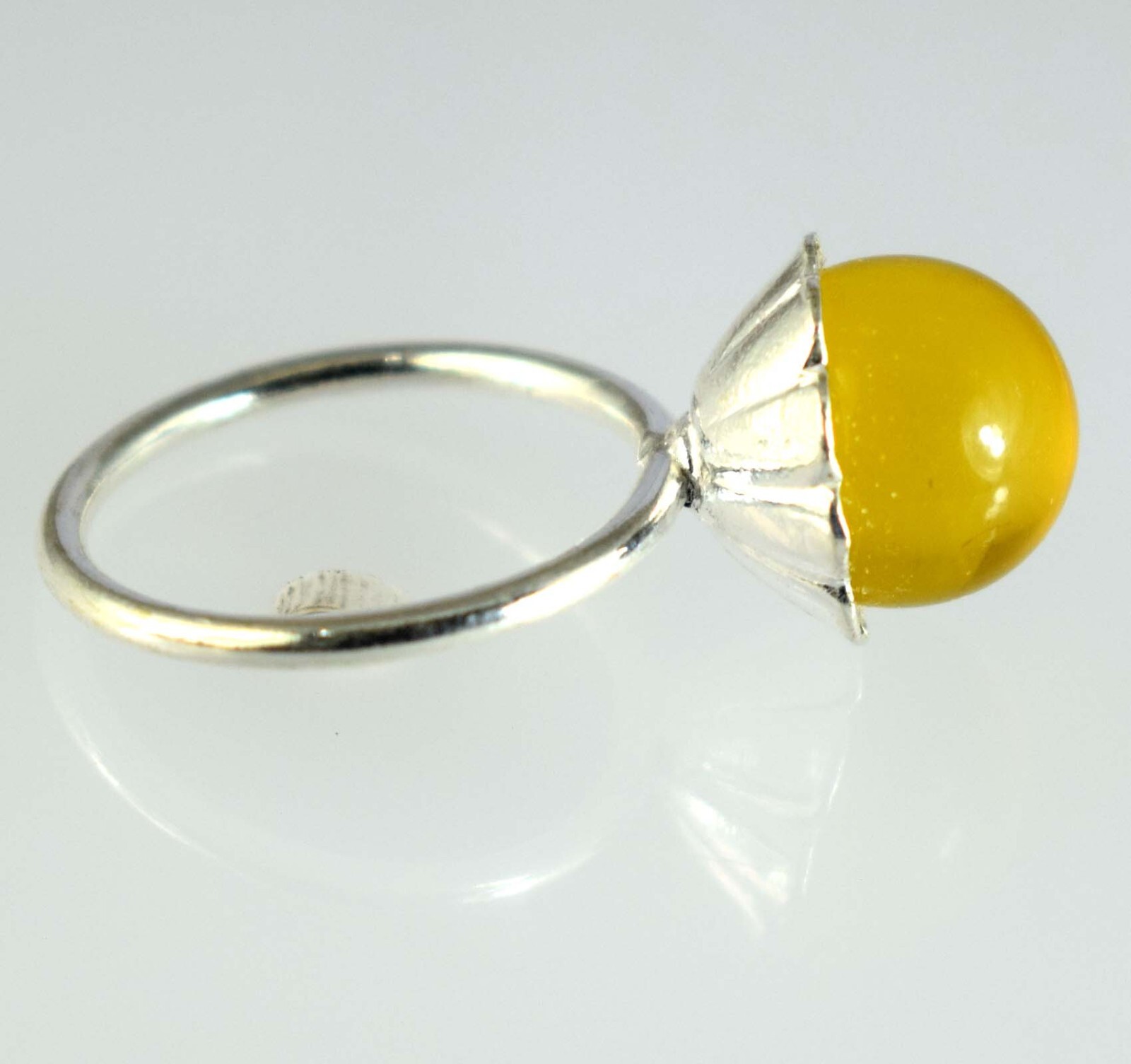 Anniversary Present 18.50 Ct Brazilian Yellow Topaz Gemstone Ball Unisex Ring