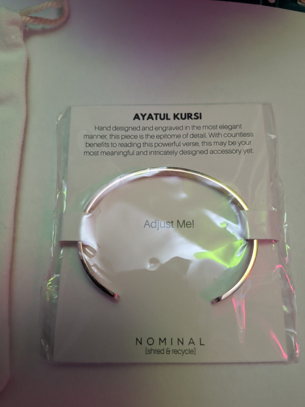 Muslim Rose Gold Ayatul Kursi Cuff Bracelet Womens Nominal Jewelry