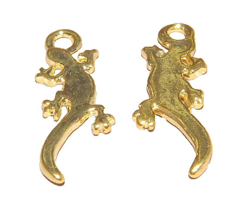 Lizard Salamander Newt Charm Gold Tone J1338