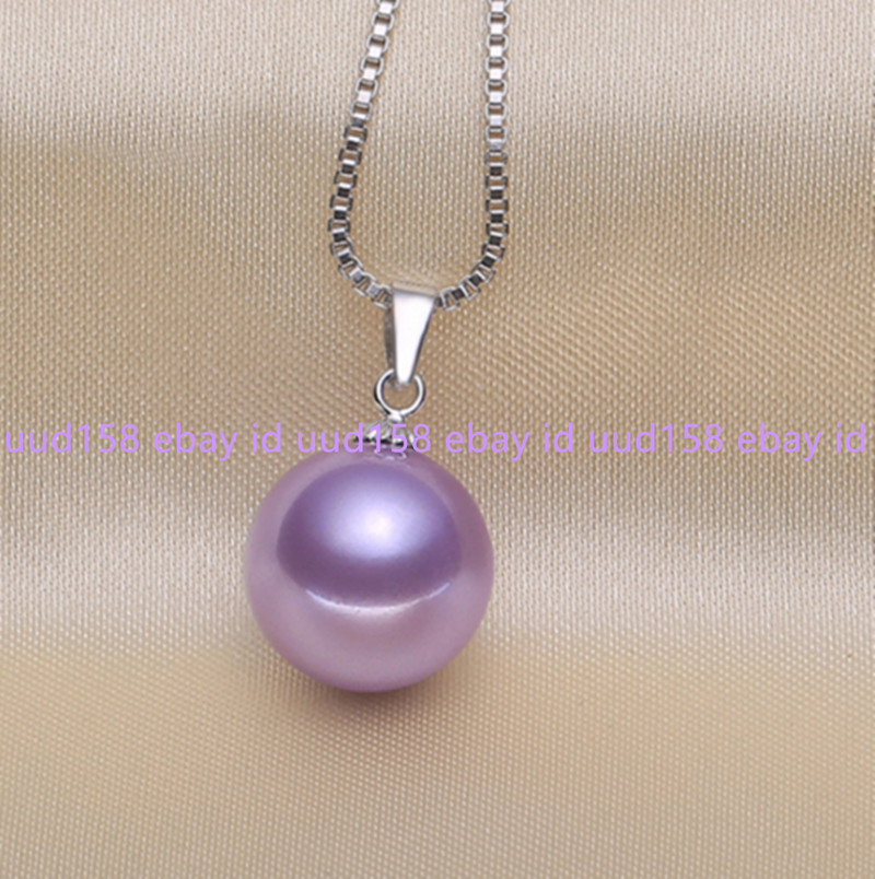 Tahitian SHELL Pearl 8/10/12/14/16mm pendant 925 Silver 18″ Necklace gift