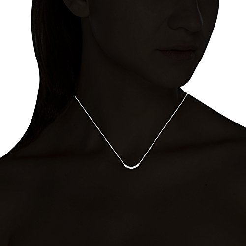 18k White Gold Plated Cubic Zirconia Arch Pendant Necklace by Orrous & Co