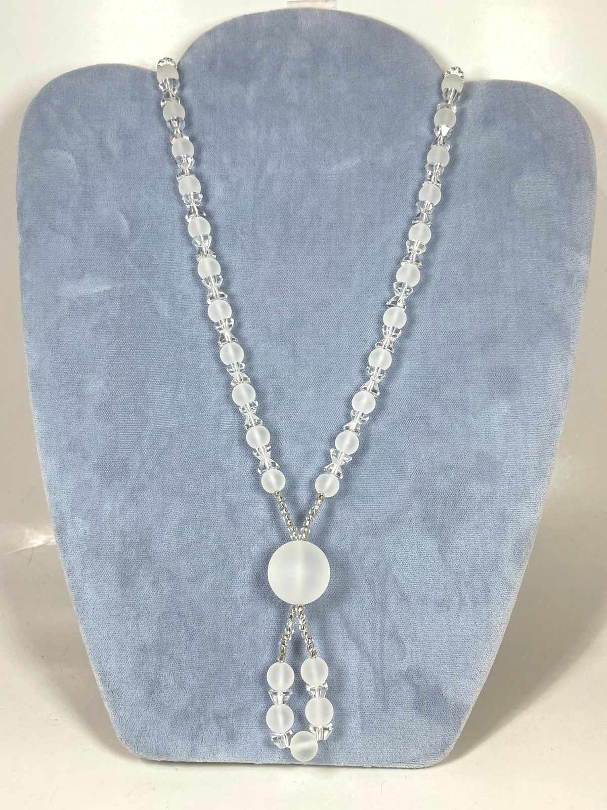 Crystal Clear Quartz Glass Gemstone Beads Fashion Jewelry Necklace Pendant 26 in