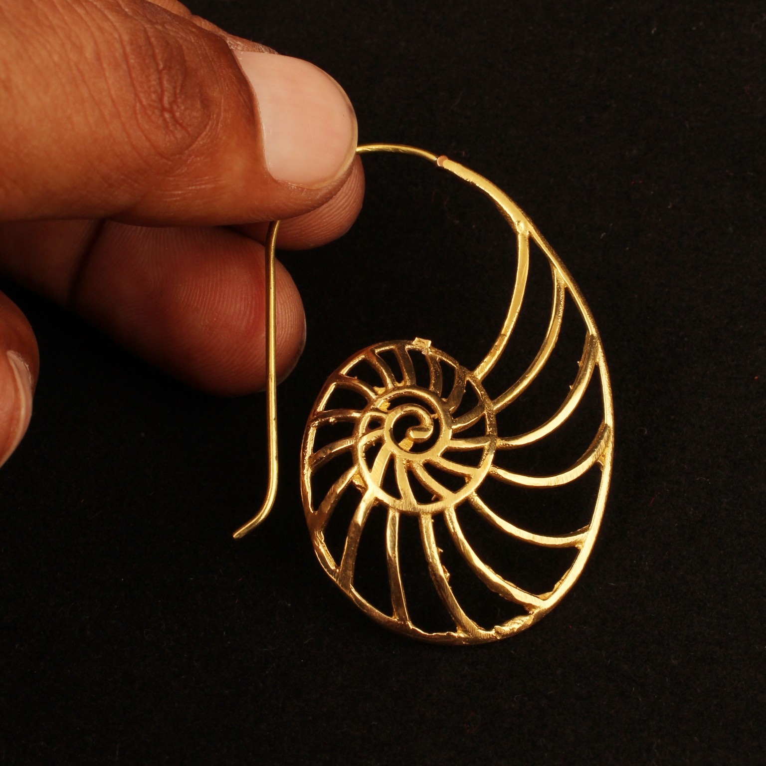 Gold Plating & Silver Plating Dangle Earrings for Women Handmade Spiral Earring