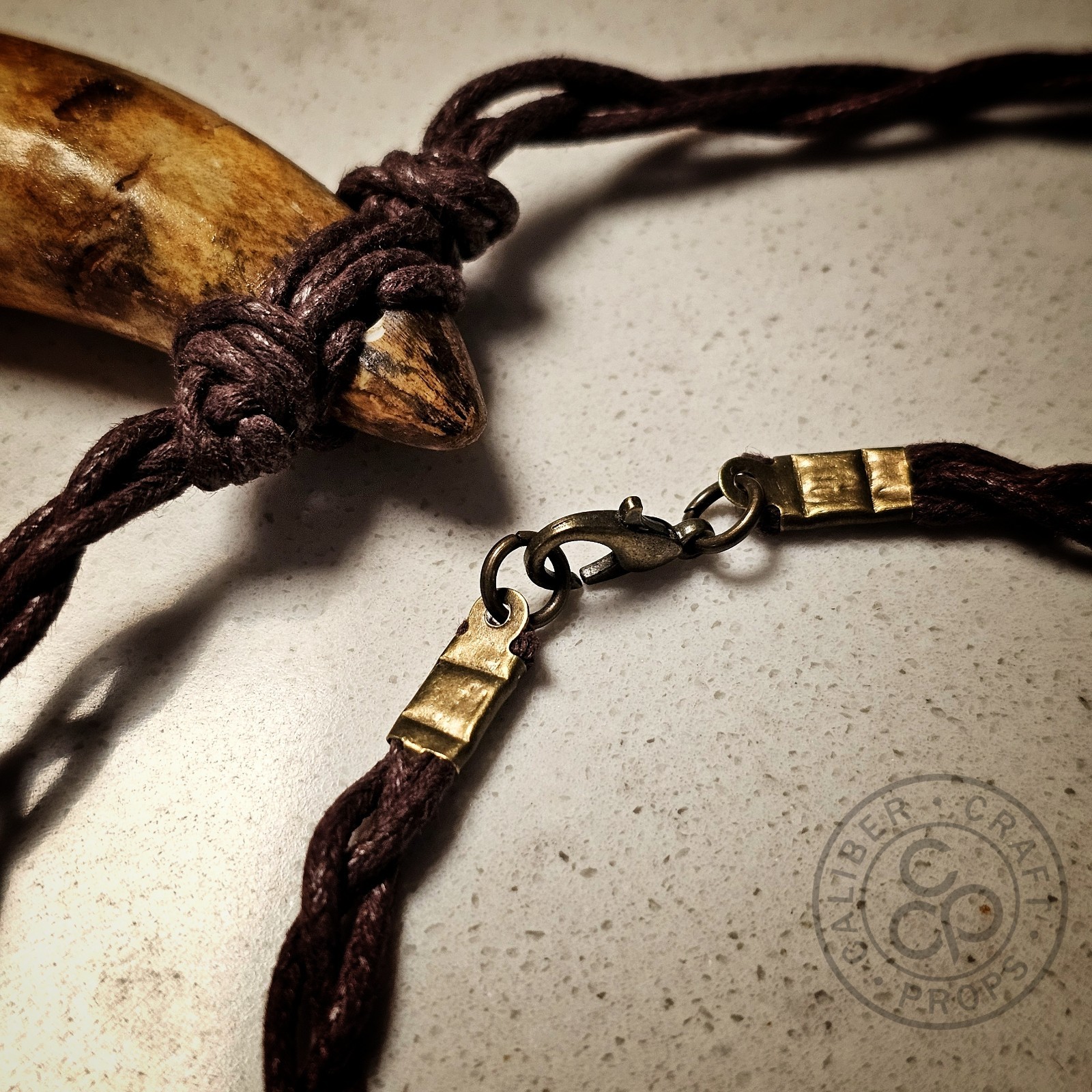 Prehistoric Wolf Fang Necklace Pendant Cast Resin Over 3″ long! Spartan Leonidas