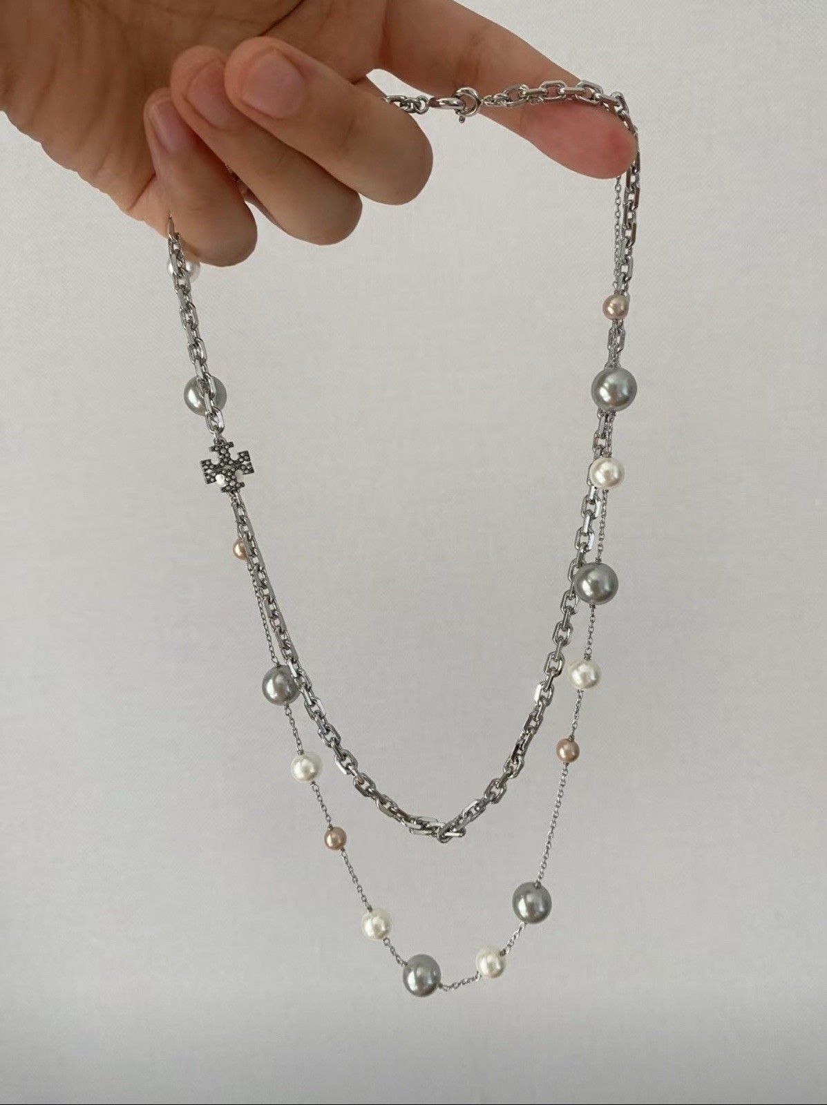 Tory Burch Crystal and Pearl Necklace Rare Retail $499