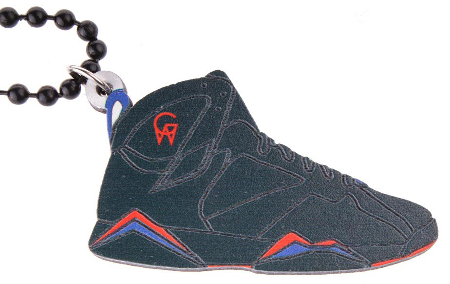 Good Wood NYC Raptor 7 Wooden Sneaker Necklace Red/Blue VII Shoe Kicks NEW