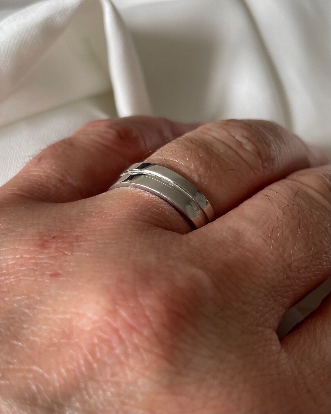 High Polished Plain Men’s Solid Sterling 925 Silver Wedding Band Ring
