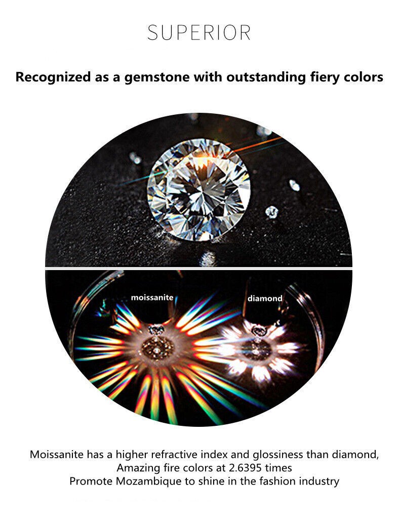 Moissanite Necklace D Color rotating square Pendant S925 Solid Silver Women