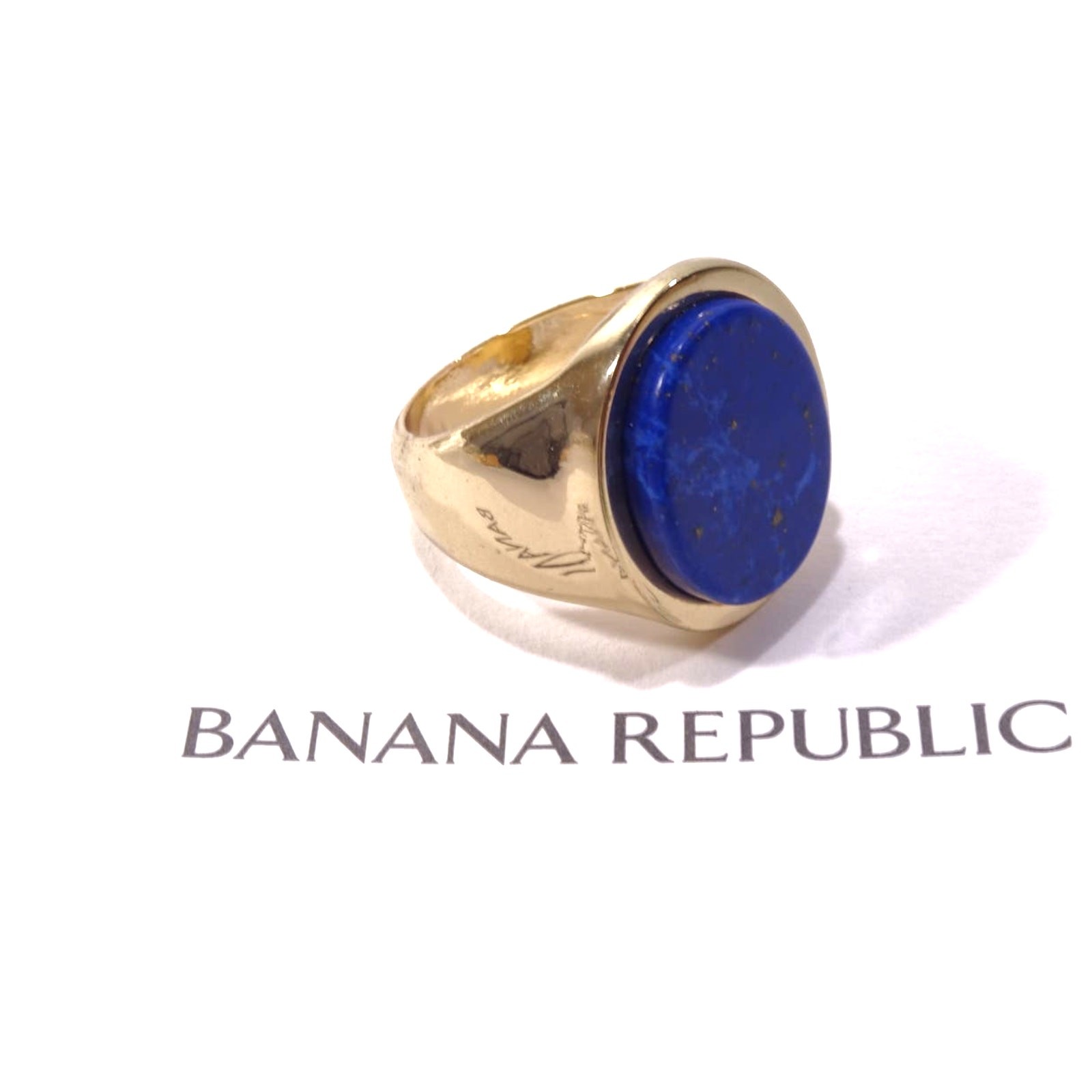Banana Republic Women’s Blue Lapis Oval Shiny Signet Ring Sz 6 NWT 45